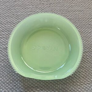 Green Glass Jadeite Spoon Rest